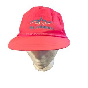 Vintage Mall of America Neon Pink Snapback Hat Cap Minnesota Travel Souvenir